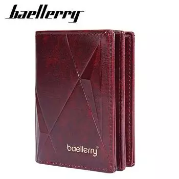 Мужской матовый кошелек Baellerry из искусственной кожи, кошелек на молнии, короткий кошелек с несколькими отделениями для карт, держатель для карт, модный вертикальный кошелек для монет