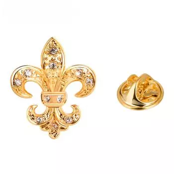 Мужской мини-костюм брошь золотистого цвета лилии женские булавки модные универсальные аксессуары для официальной одежды