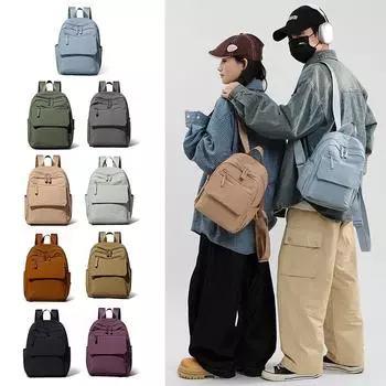 Мужской многофункциональный рюкзак, женская однотонная сумка через плечо, нейлоновый школьный ранец фиолетовый