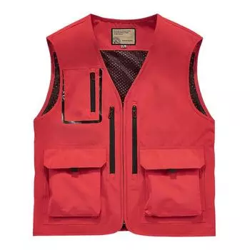 Мужской многофункциональный жилет, повседневный, карманный, для фотосъемки, рабочая одежда для рыбалки, камзол XL покинуть белый