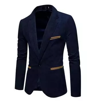 Мужской модный брендовый костюм, повседневный пиджак, тонкая куртка, пальто для отдыха 3XL тёмно-синий
