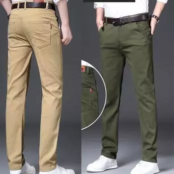Мужской модный деловой повседневный костюм, брюки, длинные брюки, мужские эластичные формальные брюки с прямыми рукавами, большие размеры 28-38 28 хаки