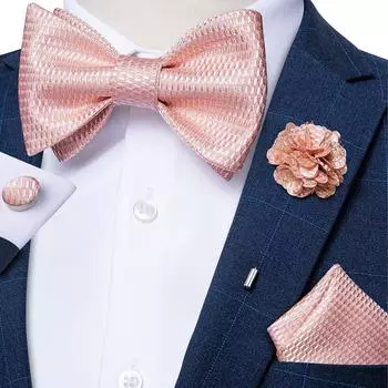 Мужской модный галстук, зеленый галстук-бабочка с бутоньеркой, регулируемый галстук, носовой платок, запонки для свадебной вечеринки LH-3014