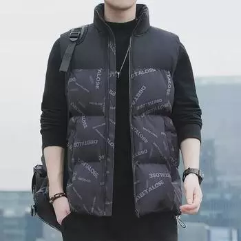 Мужской модный пуховый жилет: Зимняя куртка с хлопковой подкладкой, свободный и теплый фасон, универсальная верхняя одежда для пар. 5XL