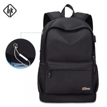 Мужской модный рюкзак 15,6-дюймовый школьный рюкзак для ноутбука, студенческий, водоотталкивающий, спортивная дорожная сумка для коротких поездок чёрный
