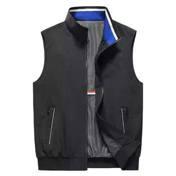 Мужской модный жилет, воротник-стойка, повседневный жилет, мужской жилет для активного отдыха, без рукавов для мужчин XXXXL