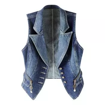 Мужской мотоциклетный джинсовый жилет, голубой жилет, пояс, джинсовый жилет с перфорацией L синий