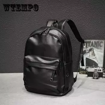 Мужской мягкий рюкзак из искусственной кожи на молнии, большой рюкзак для отдыха и путешествий, студенческая сумка