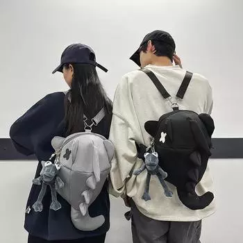 Мужской мультяшный рюкзак женский рюкзак большой емкости школьный рюкзак для школьников белый