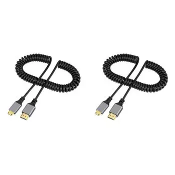 Мужской-мужской пружинный кабель 4K 1080P пружинный кабель для камеры (Мини HDMI на HDMI) К