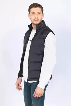 Мужской надувной жилет на молнии, черный