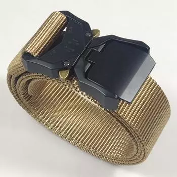 Мужской нейлоновый ремень с пряжкой из алюминиевого сплава для тренировок на открытом воздухе, быстросъемный парусиновый ремень 130cm