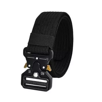 Мужской непористый холщовый ремень с гладкой пряжкой, простой нейлоновый плетеный ремень для отдыха, молодежный модный трендовый брючный ремень 125cm хаки