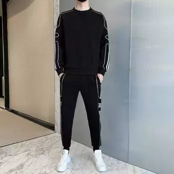 Мужской новый хлопковый свитер, повседневная одежда, весенне-осенний тренд, гонконгский стиль, спортивный костюм бренда Tide M