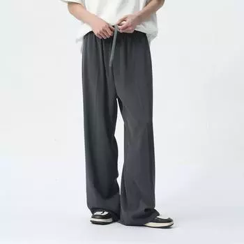 Мужской новый продукт, корейский стиль Yapi, легкий зрелый стиль, однотонные брюки в стиле вестерн с эластичной резинкой на талии и драпировкой S серый