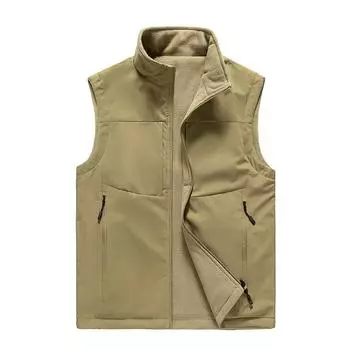 Мужской новый весенний жилет-карго с несколькими карманами, застежка на обеих сторонах пальто для пожилых людей M чёрный