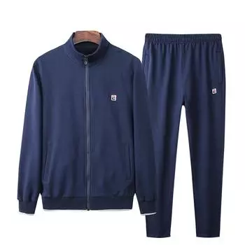 Мужской очень большой размер, двухсекционный толстый человек плюс жирный рост, свободный спортивный костюм, толстые брюки 9XL чёрный