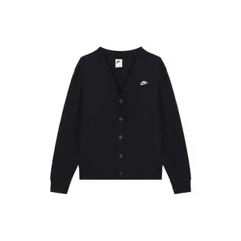 Мужской однобортный вязаный кардиган с v-образным вырезом и логотипом Nike Slim Fit, черный FN3899-010 L