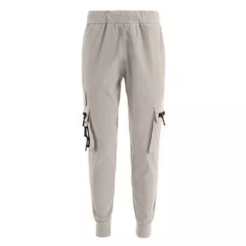 Мужской однотонный комбинезон на молнии с несколькими карманами и шнурком, мужские повседневные брюки с шнурком M чёрный