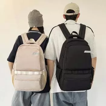 Мужской однотонный рюкзак большой емкости, компьютерная сумка, дорожный рюкзак для пары, студенческий школьный рюкзак синий