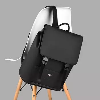 Мужской однотонный рюкзак большой вместимости для деловых поездок серый