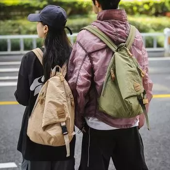 Мужской однотонный рюкзак для школьников, женский складной рюкзак большой вместимости хаки