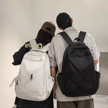 Мужской однотонный рюкзак, школьный рюкзак большой емкости, женский рюкзак серый