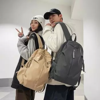 Мужской однотонный рюкзак, уличный рюкзак большой емкости, водонепроницаемая сумка для компьютера, студенческая школьная сумка чёрный