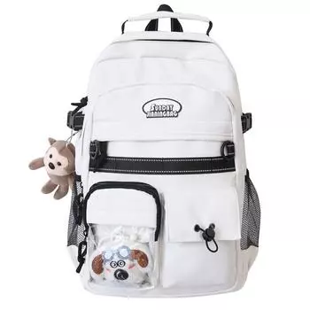 Мужской однотонный рюкзак женский рюкзак большой емкости школьный рюкзак для школьников чёрный