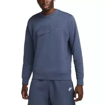 Мужской однотонный свитер с вышитым логотипом Nike, синий DQ4584-437 M
