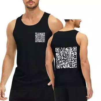 Мужской однотонный жилет с забавным двухмерным кодом L чёрный