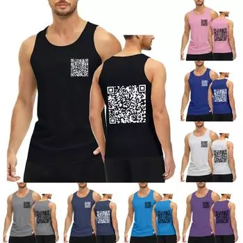 Мужской однотонный жилет с забавным двухмерным кодом XL фиолетовый