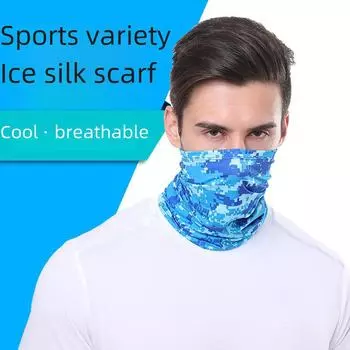 Мужской охлаждающий шелковый платок для головы Ice Silk — дышащая защита от солнца для езды на велосипеде и занятий спортом на открытом воздухе One Size
