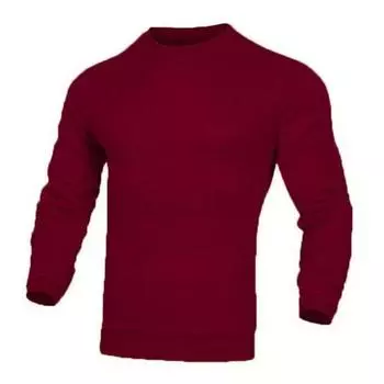 Мужской осенне-весенний топ с круглым вырезом, однотонный, с длинным рукавом, вафельной текстурой, приталенный, мягкий дышащий пуловер, мужская повседневная футболка средней длины M хаки