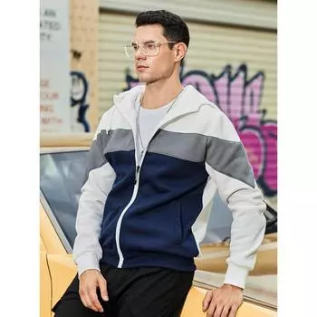 Мужской осенне-зимний кардиган контрастного цвета в стиле американского ретро-тренда XXL