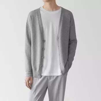 Мужской осенне-зимний кардиган на пуговицах большого размера, тонкая вязаная рубашка с длинными рукавами, повседневный вязаный кардиган 2XL