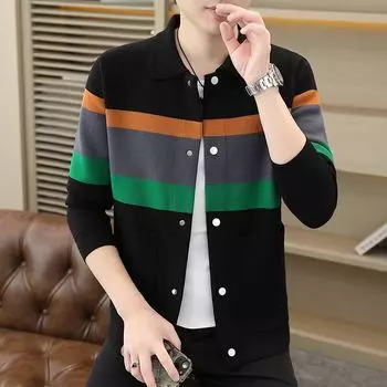 Мужской осенне-зимний модный вязаный кардиган, пальто, подходящий по цвету, повседневный свободный свитер, теплые пальто, большие размеры S