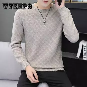 Мужской осенне-зимний новый свитер, теплая мужская рубашка с длинным рукавом, модный пуловер XXXL