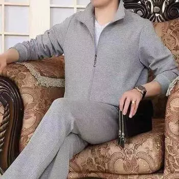 Мужской осенне-зимний повседневный спортивный костюм куртка + брюки 2 предмета фитнес-одежда костюм XS