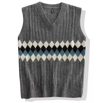 Мужской осенне-зимний свитер без рукавов, жилет, тонкая верхняя одежда, жилет, куртка, свитер XXXL