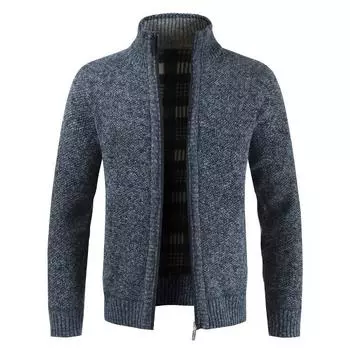 Мужской осенне-зимний свитер, куртка на молнии, свободный свитер, мужской повседневный молодежный вязаный кардиган XL чёрный