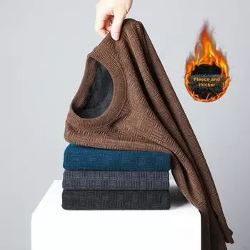 Мужской осенне-зимний свитер вязаный толстый круглый вырез с длинным рукавом теплая эластичная аппликация Slim Fit мягкий плюс размер повседневный мужской пуловер средней длины топ 3XL серый