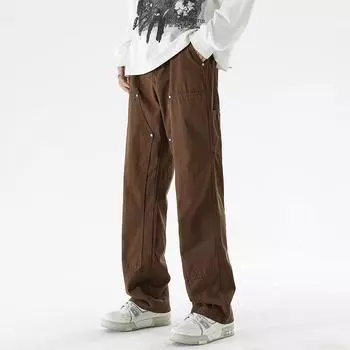 Мужской осенне-зимний уличный свободный комбинезон Lumberjack с широкими штанинами L чёрный