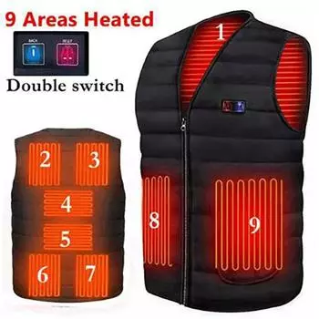 Мужской осенне-зимний умный хлопковый жилет с подогревом и V-образным вырезом, женская гибкая зимняя теплая куртка для активного отдыха XXXL