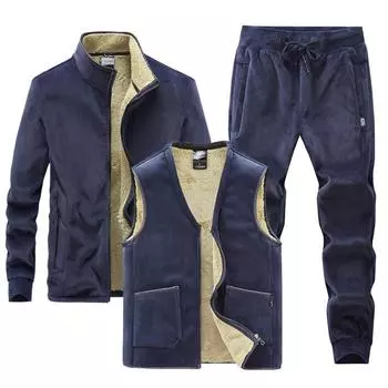 Мужской осенне-зимний утепленный костюм больших размеров, молодежный повседневный худи + брюки 4XL