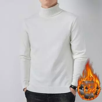 Мужской осенне-зимний утолщенный свитер с высоким воротом и длинными рукавами, однотонный, теплый вязаный свитер XXXXXL верблюд