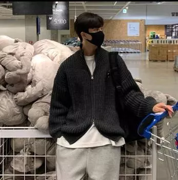 Мужской осенне-зимний вязаный кардиган с v-образным вырезом, повседневные топы большого размера, утолщенные топы с длинными рукавами, кардиган на молнии 3XL