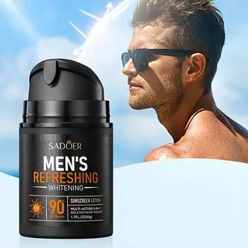Мужской освежающий и отбеливающий солнцезащитный крем, нежирный и устойчивый к ультрафиолетовому излучению солнцезащитный крем 50g