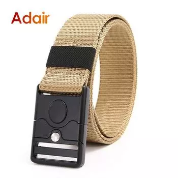 Мужской парусиновый ремень высокого качества, нейлоновый мужской ремень, вентилируемые модные тактические ремни, однотонные мужские элитные брендовые пояса DT065 125cm чёрный