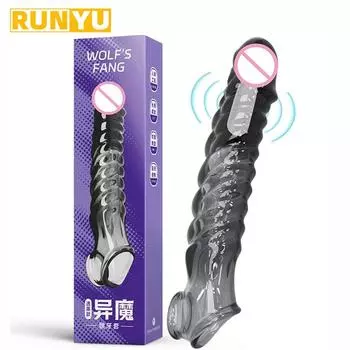 Мужской пенис кольцо пенис рукав дилдо презерватив кольцо для пениса задержка эякуляции многоразовое увеличение секс-игрушка для мужчин женщин секс-товары M